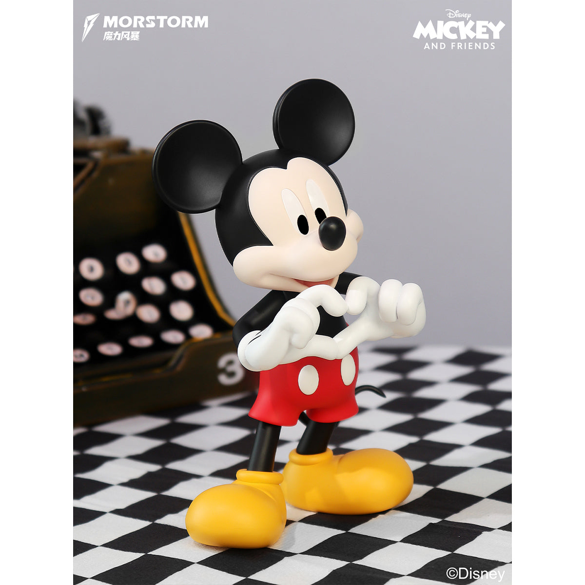 MORSTORM Disney 100th Anniversary Series Classic Color Heart-Hand Mickey Art Statue