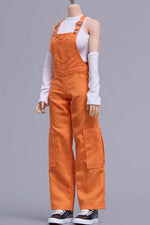 Cdtoys Female Figure Doll Clothes: Orange Suspender Pants For Female 12-inch Action Figure