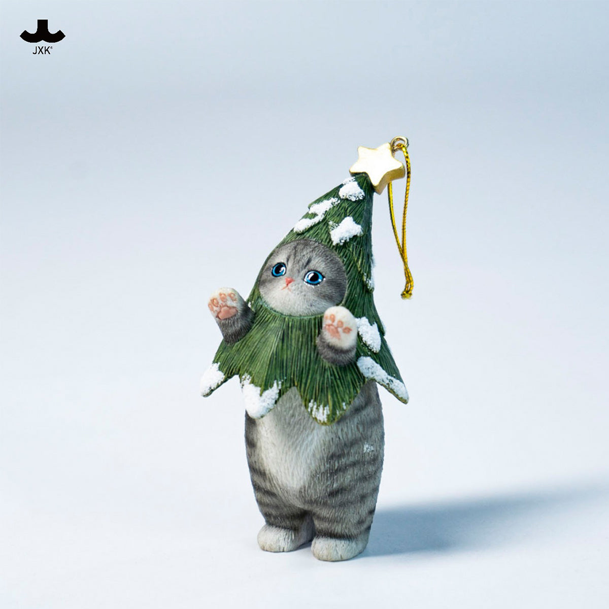 JXK Christmas Cat Tree Static Expertly Hand-Painted Lifelike Animal Figurine