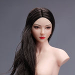 YMTOYS 1/6 Scale Figure Head Sculpt: Asian Female Head Sculpt - Young Koi, Movable Eyes, 12-inch Miniature