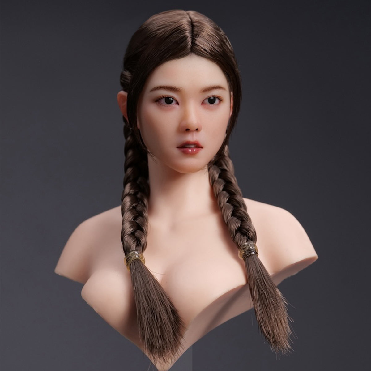 YMTOYS, Movable Eyes Asian Female Head Sculpt Wheat, For 12 Inches Figure