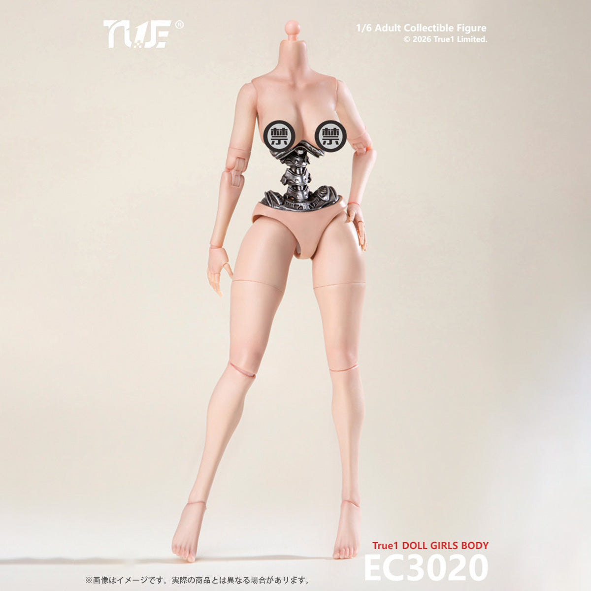 True1Toys Cyborg EC3020 Large Breast Pale Skin Tone Semi-Mechanical Female Android Body 1/6 Scale for 12 Inch Action Figures