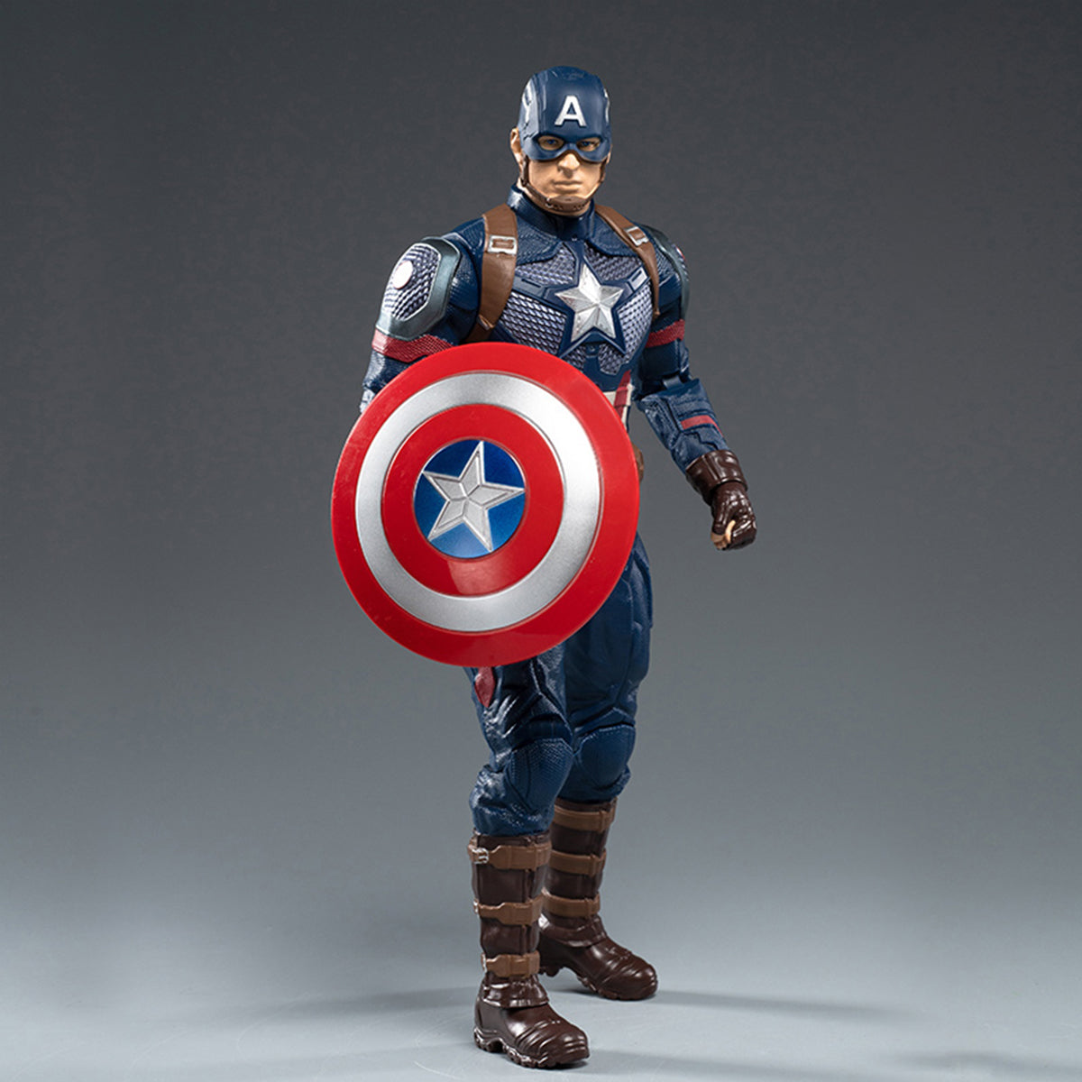 Figurine de collection ZD Toys : figurine articulée simple de 35,5 cm, Captain America, style Moviece, miniature à l'échelle 1/5
