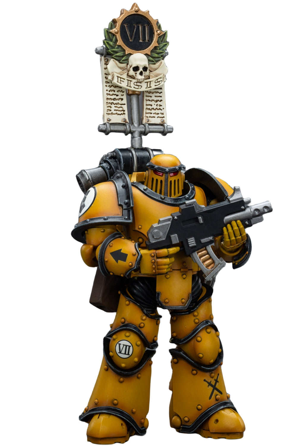 HiPlay JoyToy 40K Collectible Figure: Imperial Fists Legion MkIII Tactical Squad Legionary with Legion Vexilla 1:18 Scale Action Figures JT9053