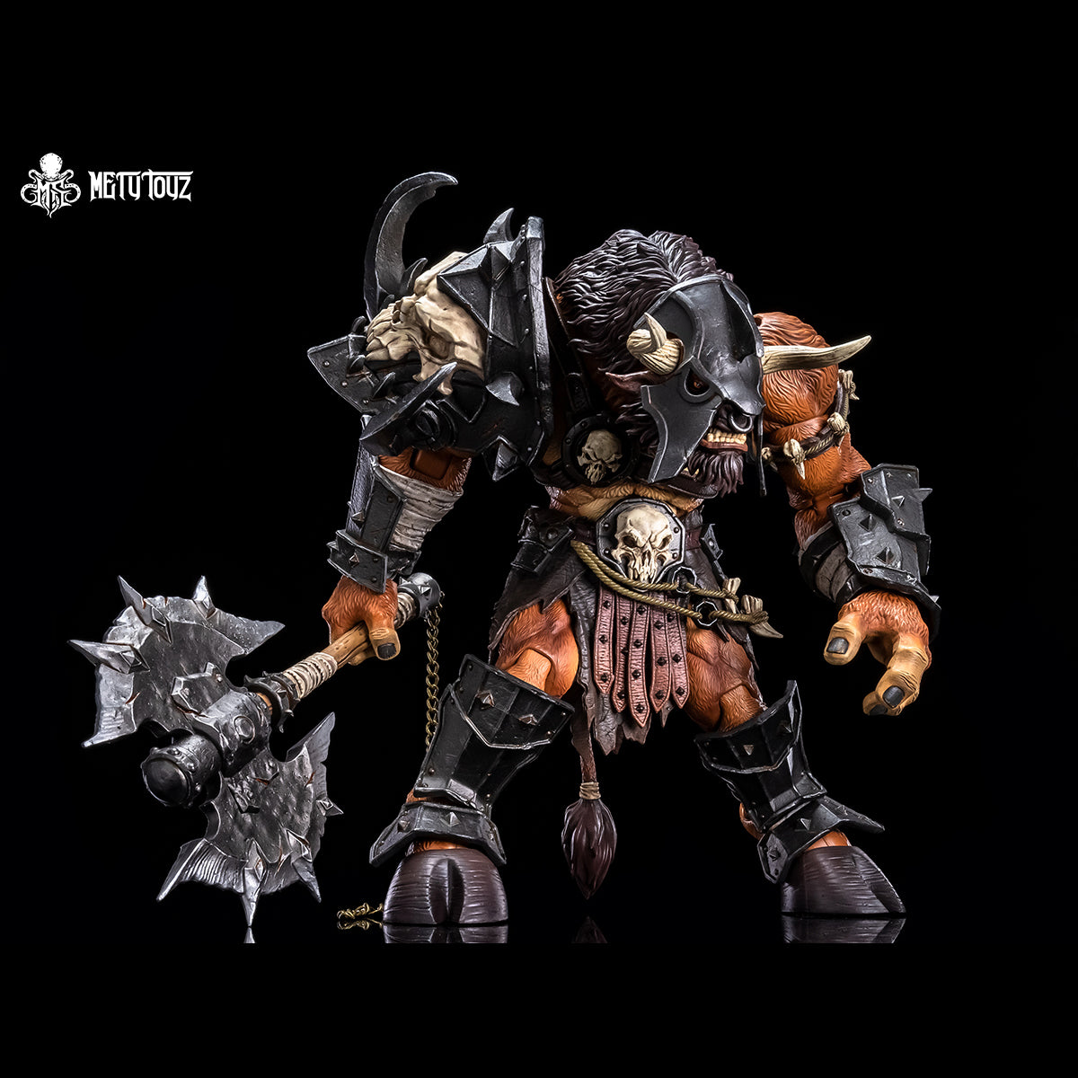 Metytoyz Mokhal Angry Horn Minotaur Gladiator Figure | 2 Heads & Removable Armor