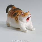 Pawprint Studio Handmade x Double one Yawning Cat Collectible Animal Figurine