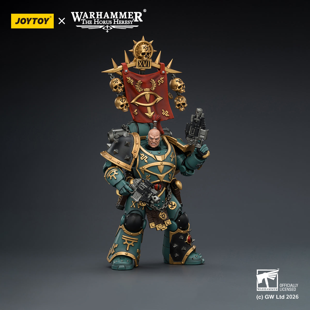 JOYTOY Warhammer The Horus Heresy Sons of Horus Vheren Ashurhaddon Master of the True Sons with the Axe Serpentis & Dark Emissary Consul with Staff of Dark Authority