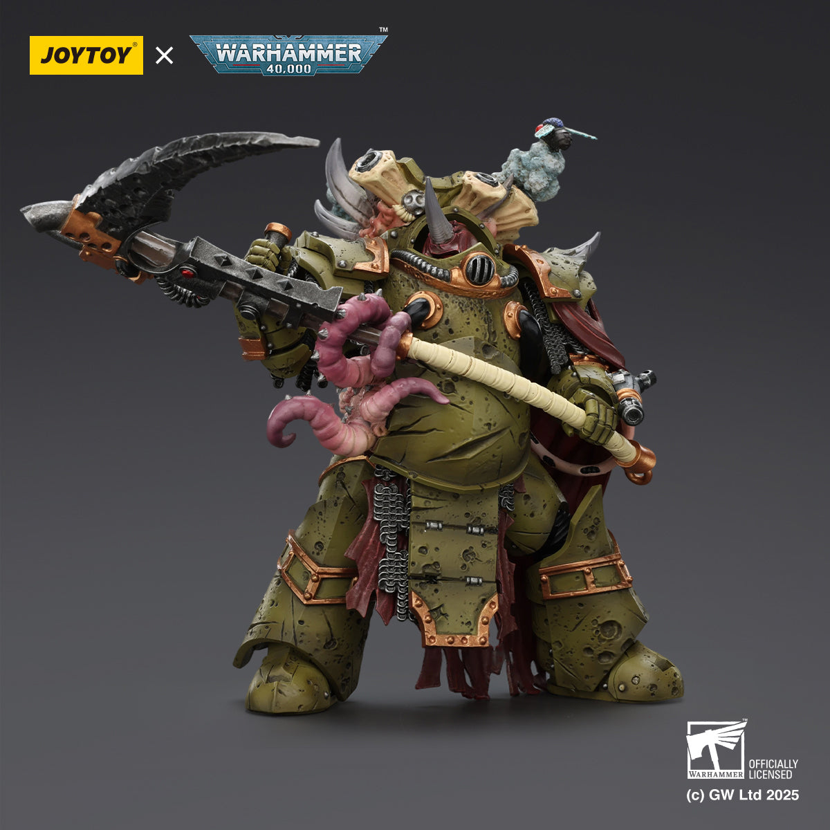 JOYTOY Death Guard Deathshroud Terminator with Manreaper and Plaguespurter Gauntlet & Champion with Manreaper and Plaguespurter Gauntlets 1/18 Scale Warhammer Action Figure