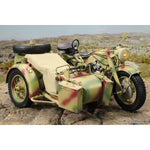 DID WWII German Zundapp KS750 Motorcycle with Sidecar Camouflage for Action Figures