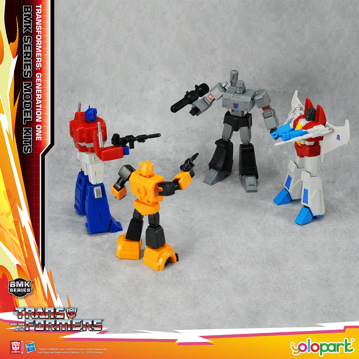 Yolopark Transformers G1 Animation BMK Optimus Prime Megatron Bumblebee Starscream Set Model Kit