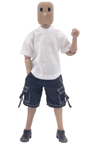 1/12 Scale Figure Doll Clothes: Shorts and Short Sleeves Collectible Accessory