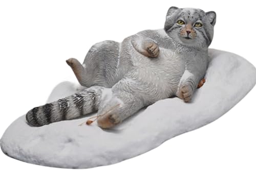 HiPlay JXK Collectible Cat Figure: Otocolobus Manul, Expertly Hand-Painted, Lifelike, Safe Resin, 1:6 Scale Miniature Animal Figurine