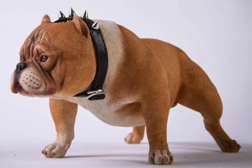 HiPlay JXK Collectible Dog Figure: Bully Dog, Expertly Hand-Painted, Lifelike, Safe Resin, 1:6 Scale Miniature Animal Figurine