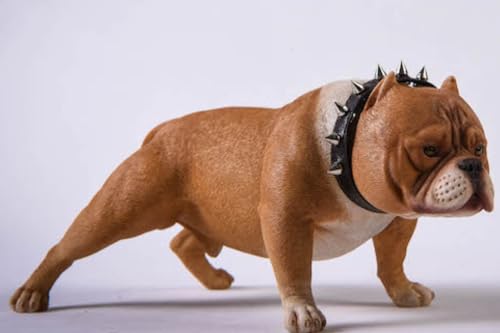 HiPlay JXK Collectible Dog Figure: Bully Dog, Expertly Hand-Painted, Lifelike, Safe Resin, 1:6 Scale Miniature Animal Figurine