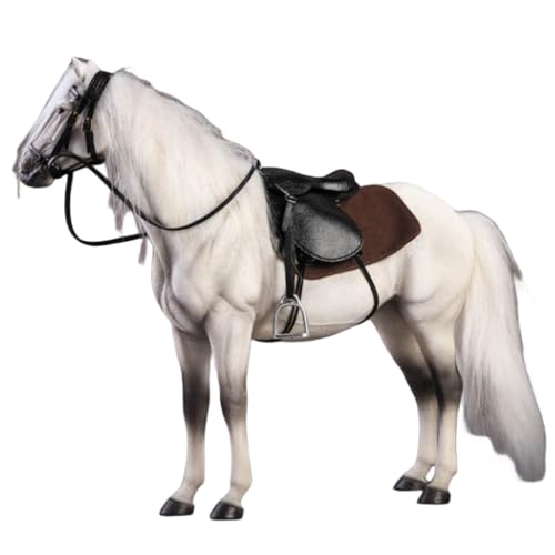 HiPlay JXK Collectible Horse Figure: Warmblood Horse, Expertly Hand-Painted, Lifelike, Safe Resin, 1:12 Scale Miniature Animal Figurine