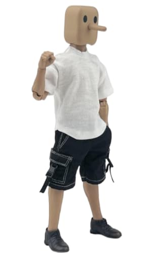 1/12 Scale Figure Doll Clothes: Shorts and Short Sleeves Collectible Accessory