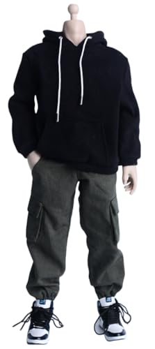 1/12 Scale Figure Doll Clothes: Hooded Sweatshirt Set Collectible Accessory