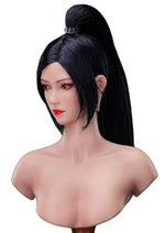 1:6 Scale Female Head Sculpt, Mu, Asia Girl Head Sculpture for 12-inch Action Figures