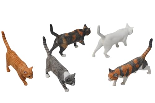 HiPlay JXK Collectible Cat Figure: Felis Catus Model, Expertly Hand-Painted, Lifelike, Safe Resin, 1:6 Scale Miniature Animal Figurine