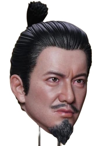 HiPlay Super Duck 1:6 Scale Male Head Sculpt, Nobunaga Kimura Samurai Head Sculpture with Neck for 12-inch Action Figures