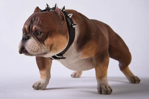 HiPlay JXK Collectible Dog Figure: Bully Dog, Expertly Hand-Painted, Lifelike, Safe Resin, 1:6 Scale Miniature Animal Figurine