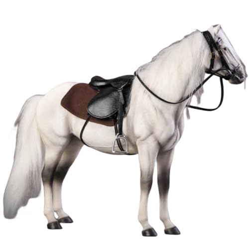 HiPlay JXK Collectible Horse Figure: Warmblood Horse, Expertly Hand-Painted, Lifelike, Safe Resin, 1:12 Scale Miniature Animal Figurine