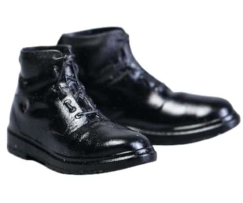 1/12 Scale Action Figure Accessory: Men's Leather Boots Shoes