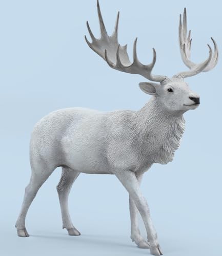 HiPlay JXK Collectible Deer Figure: Reindeer, Expertly Hand-Painted, Lifelike, Safe Resin, 1:6 Scale Miniature Animal Figurine