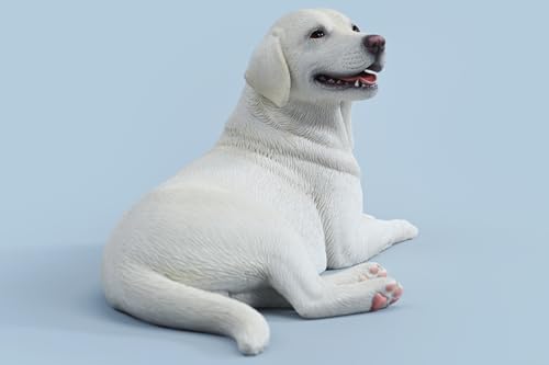 HiPlay JXK Collectible Dog Figure: Labrador, Expertly Hand-Painted, Lifelike, Safe Resin, 1:6 Scale Miniature Animal Figurine