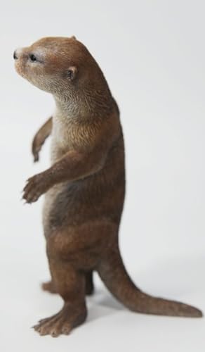 HiPlay JXK Collectible Otter Figure: Eurasian River Otter, Expertly Hand-Painted, Lifelike, Safe Resin, 1:6 Scale Miniature Animal Figurine