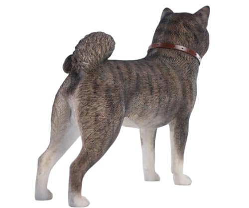 HiPlay JXK Collectible Dog Figure: Japanese Akita, Expertly Hand-Painted, Lifelike, Safe Resin, 1:6 Scale Miniature Animal Figurine