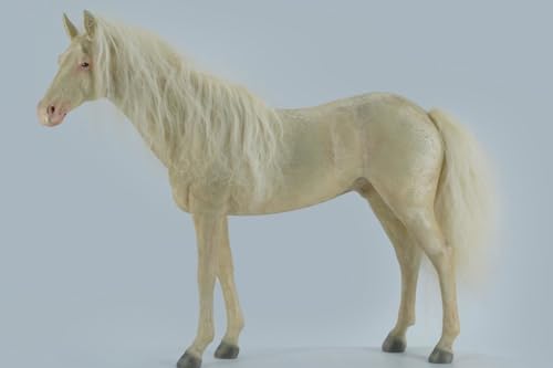 HiPlay JXK Collectible Horse Figure: Black Akhal-Teke Horses, Expertly Hand-Painted, Lifelike, Safe Resin, 1:6 Scale Miniature Animal Figurine