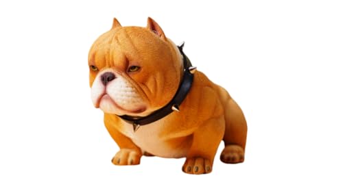 HiPlay JXK Collectible Dog Figure: Mini Bully Dog, Expertly Hand-Painted, Lifelike, Safe Resin, 1:6 Scale Miniature Animal Figurine JXK124A