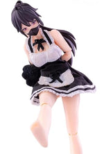 Tenue de femme de chambre noire pour figurine articulée Hasuki CS010A (échelle 1:12)