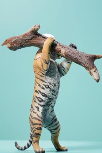 HiPlay JXK Collectible Tiger Figure: Working Tiger, Expertly Hand-Painted, Lifelike, Safe Resin, 1:12 Scale Miniature Animal Figurine