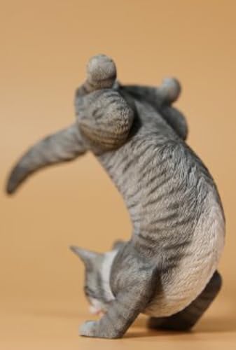 HiPlay JXK Collectible Cat Figure: Yoga Cat 2.0, Expertly Hand-Painted, Lifelike, Safe Resin, 1:6 Scale Miniature Animal Figurine