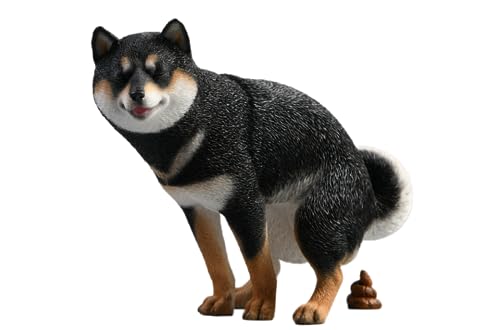 HiPlay JXK Collectible Dog Figure: Shiba Lnu Half Squat, Expertly Hand-Painted, Lifelike, Safe Resin, 1:6 Scale Miniature Animal Figurine JXK053A