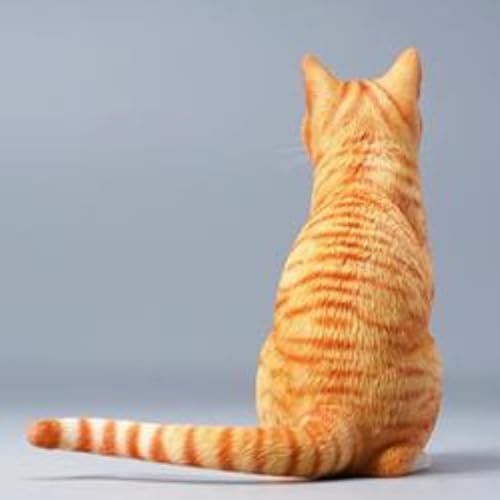 HiPlay JXK Collectible Cat Figure: Thumb Up Cat, Expertly Hand-Painted, Lifelike, Safe Resin, 1:6 Scale Miniature Animal Figurine