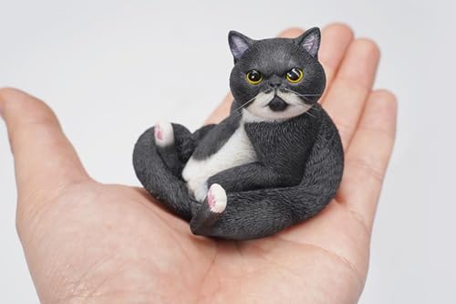 HiPlay JXK Collectible Cat Figure: Lazy Cat 8.0, Expertly Hand-Painted, Lifelike, Safe Resin, 1:6 Scale Miniature Animal Figurine