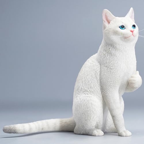 HiPlay JXK Collectible Cat Figure: Thumb Up Cat, Expertly Hand-Painted, Lifelike, Safe Resin, 1:6 Scale Miniature Animal Figurine