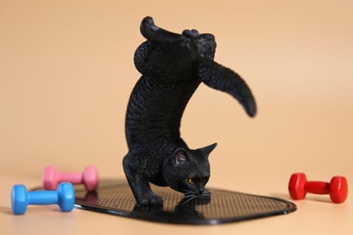 HiPlay JXK Collectible Cat Figure: Yoga Cat 2.0, Expertly Hand-Painted, Lifelike, Safe Resin, 1:6 Scale Miniature Animal Figurine