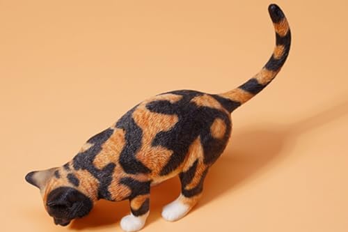 HiPlay JXK Collectible Cat Figure: Cats Eat Food, Expertly Hand-Painted, Lifelike, Safe Resin, 1:6 Scale Miniature Animal Figurine