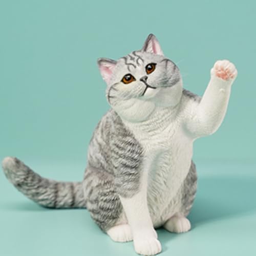 HiPlay JXK Collectible Cat Figure: British Shorthair Cat 2.0, Expertly Hand-Painted, Lifelike, Safe Resin, 1:6 Scale Miniature Animal Figurine