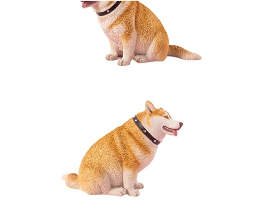 HiPlay JXK Collectible Dog Figure: Fat Husky, Expertly Hand-Painted, Lifelike, Safe Resin, 1:6 Scale Miniature Animal Figurine