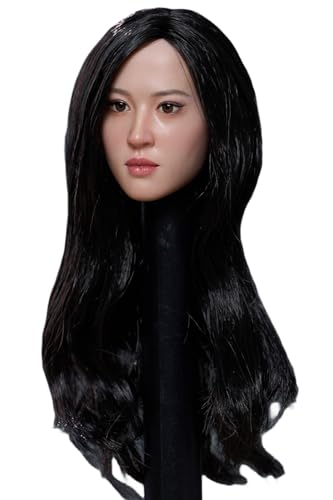 HiPlay 1:6 Scale Female Head Sculpt, Asia Girl Movable Eyes Head Sculpture for 12-inch Action Figures