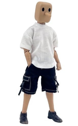 1/12 Scale Figure Doll Clothes: Shorts and Short Sleeves Collectible Accessory