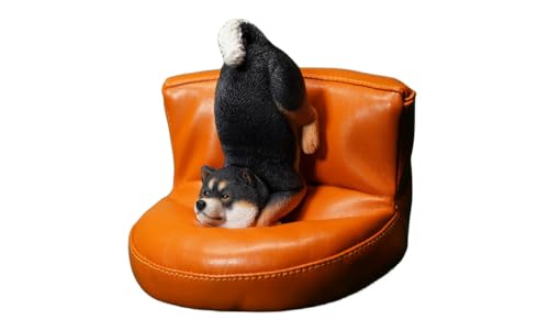 HiPlay JXK Collectible Dog Figure: Wrestling Shiba lnu, Expertly Hand-Painted, Lifelike, Safe Resin, 1:6 Scale Miniature Animal Figurine JXK119A