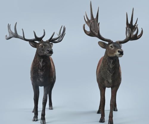 HiPlay JXK Collectible Deer Figure: Reindeer, Expertly Hand-Painted, Lifelike, Safe Resin, 1:6 Scale Miniature Animal Figurine