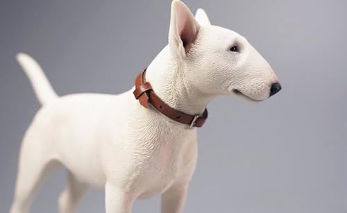 HiPlay JXK Collectible Dog Figure: Bull Terrier, Expertly Hand-Painted, Lifelike, Safe Resin, 1:6 Scale Miniature Animal Figurine