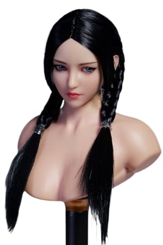 HiPlay 1:6 Scale Female Head Sculpt, Movable Eye Design, Asia Girl Head Sculpture for 12-inch Action Figures YMT101A